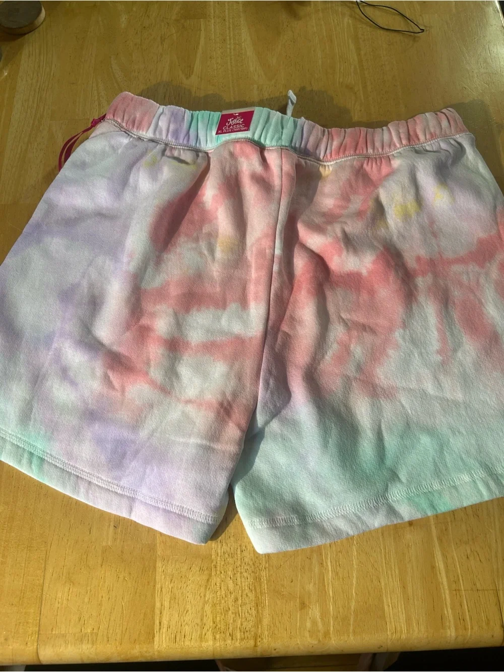 Justice Girls Tie-Dye Shorts - Pink, Mint & Lavender